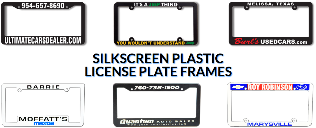 Silkscreen Custom License Plate Frames