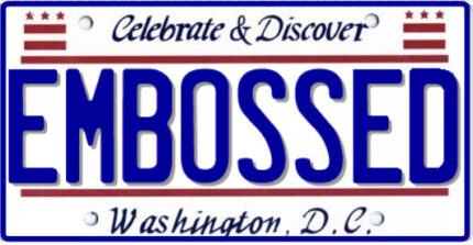 Embossed State License Plate